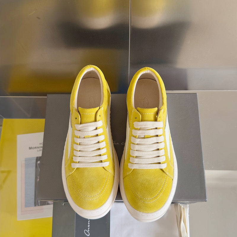 Baskets basses en daim jaune Rick Owens