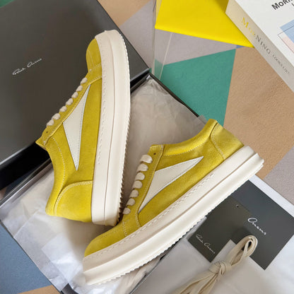 Baskets basses en daim jaune Rick Owens