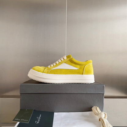 Baskets basses en daim jaune Rick Owens