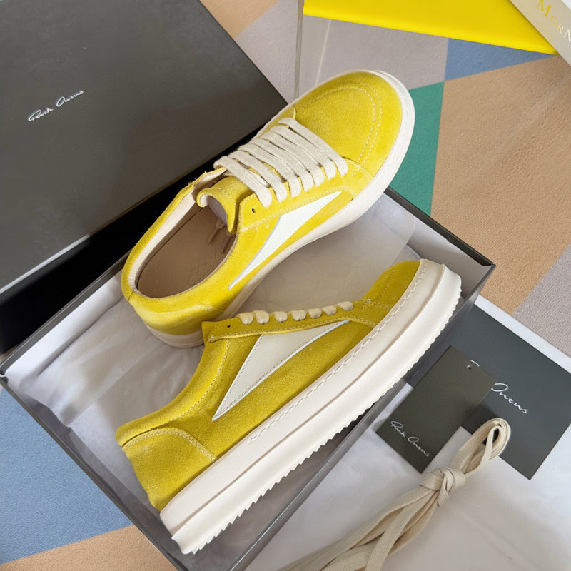 Baskets basses en daim jaune Rick Owens