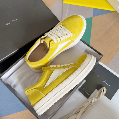 Baskets basses en daim jaune Rick Owens