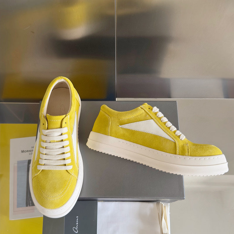 Baskets basses en daim jaune Rick Owens