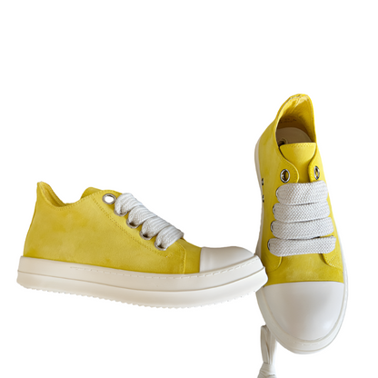 Baskets basses en daim jaune Rick Owens