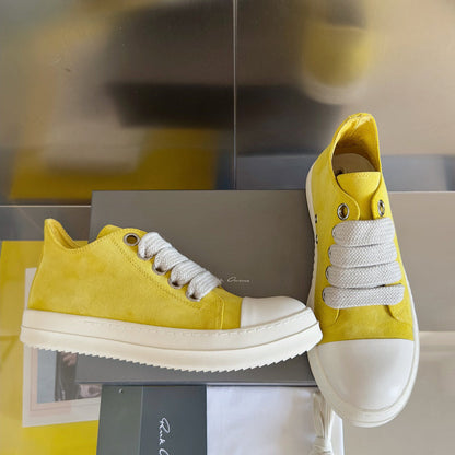Baskets basses en daim jaune Rick Owens