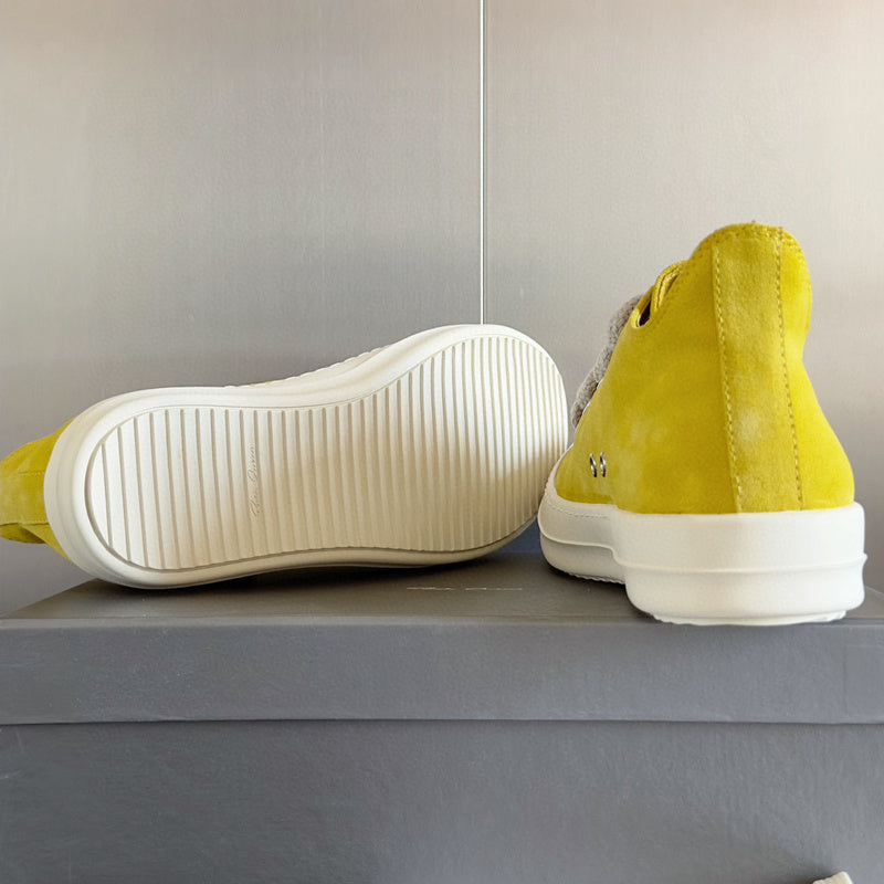 Baskets basses en daim jaune Rick Owens