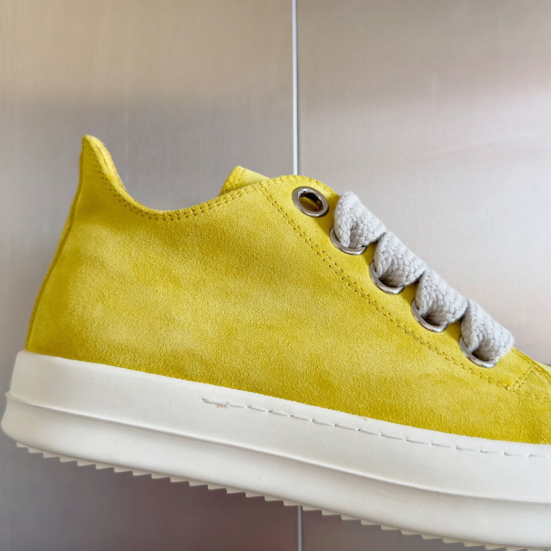 Baskets basses en daim jaune Rick Owens