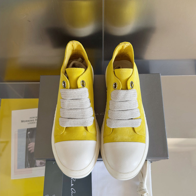 Baskets basses en daim jaune Rick Owens
