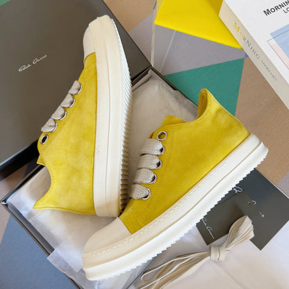 Baskets basses en daim jaune Rick Owens