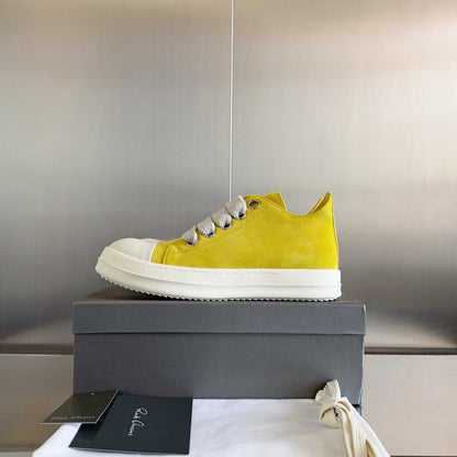 Baskets basses en daim jaune Rick Owens