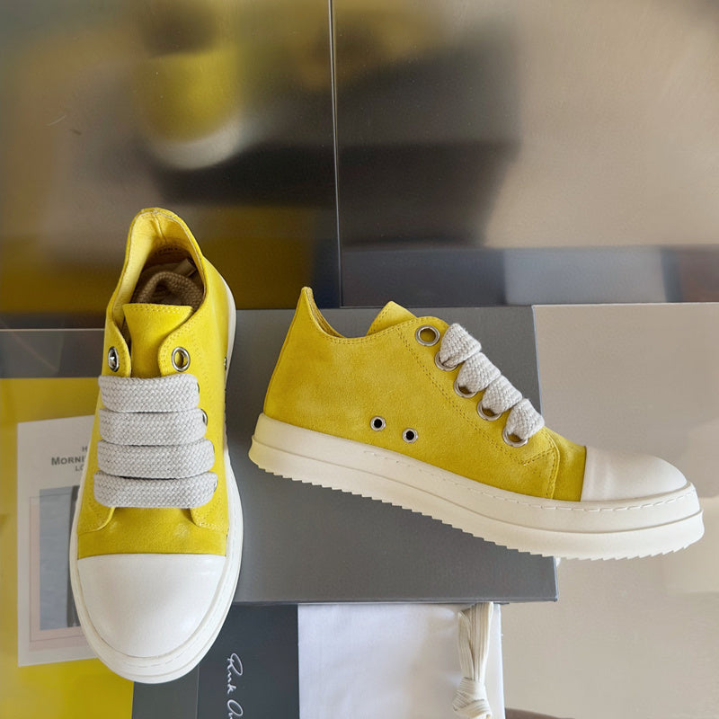 Baskets basses en daim jaune Rick Owens