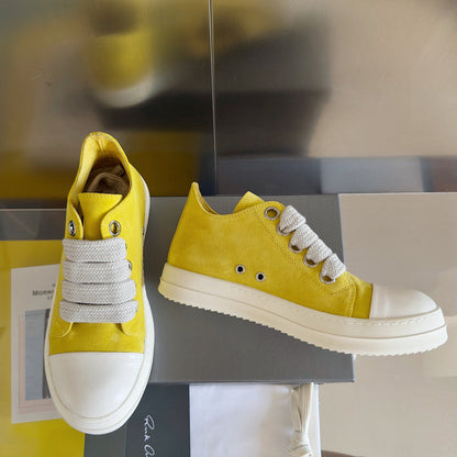 Baskets basses en daim jaune Rick Owens