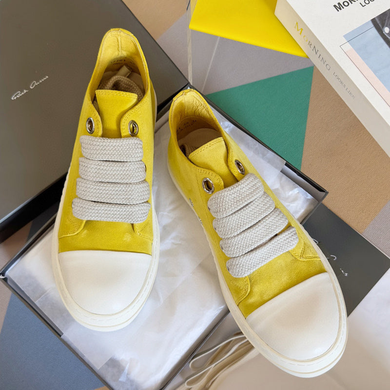 Baskets basses en daim jaune Rick Owens