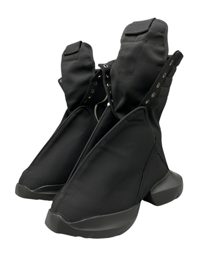 Bottes montantes en toile noire Rick Owens