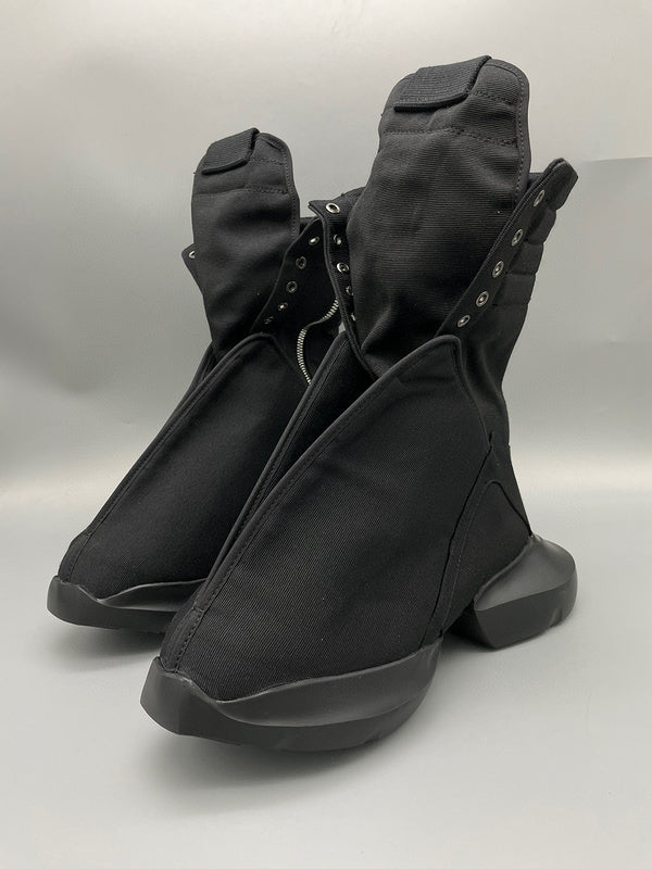 Bottes montantes en toile noire Rick Owens
