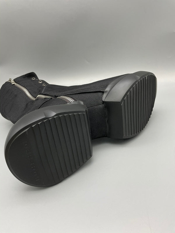 Bottes montantes en toile noire Rick Owens