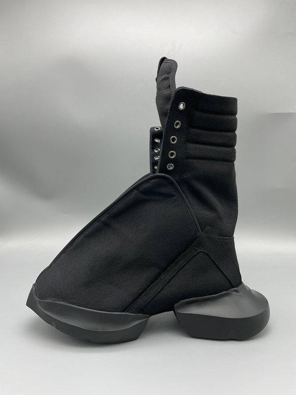 Bottes montantes en toile noire Rick Owens
