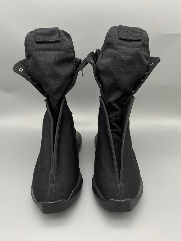 Bottes montantes en toile noire Rick Owens