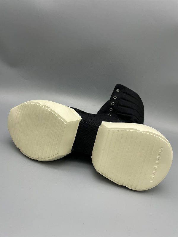 Bottes montantes en toile noire Rick Owens