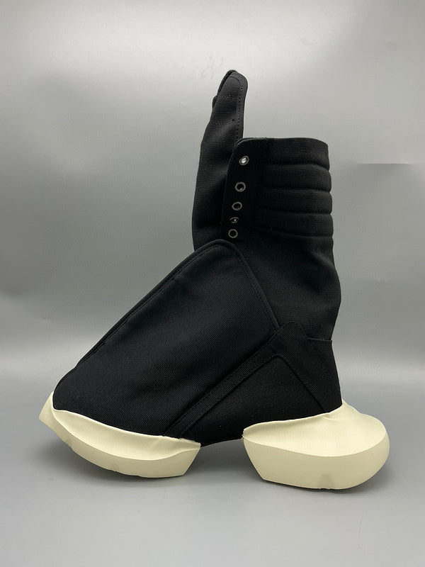 Bottes montantes en toile noire Rick Owens