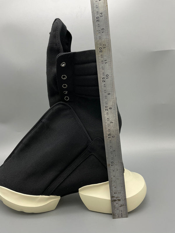 Bottes montantes en toile noire Rick Owens