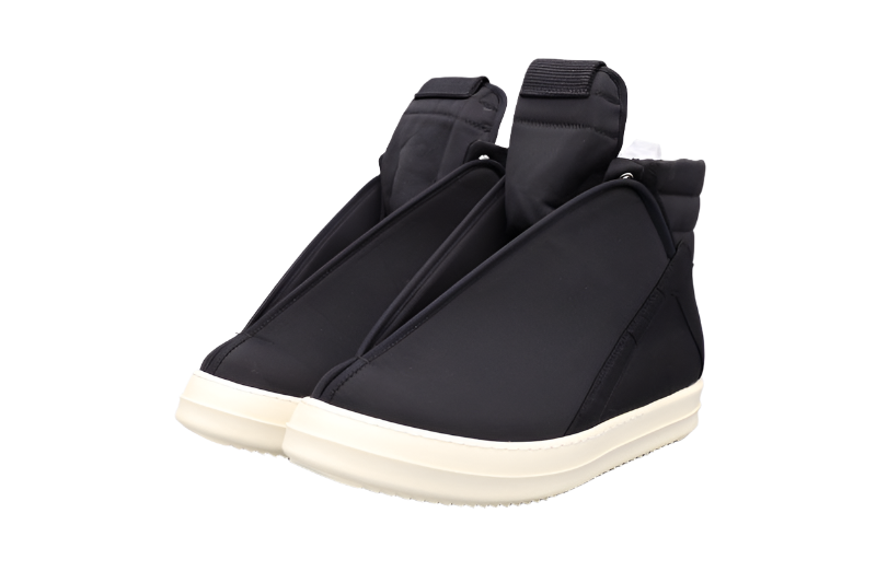 Baskets montantes noires à enveloppement Rick Owens