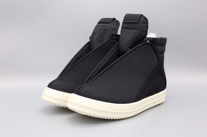 Baskets montantes noires à enveloppement Rick Owens