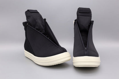 Baskets montantes noires à enveloppement Rick Owens