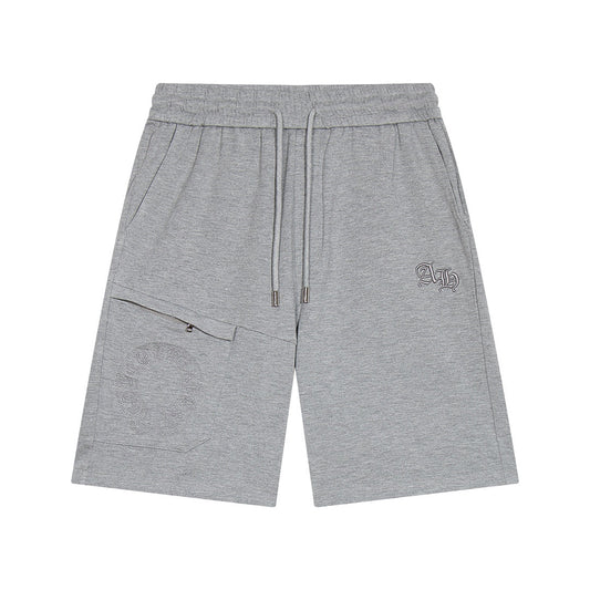 Short gris avec logo de fer à cheval et cœurs chromés 