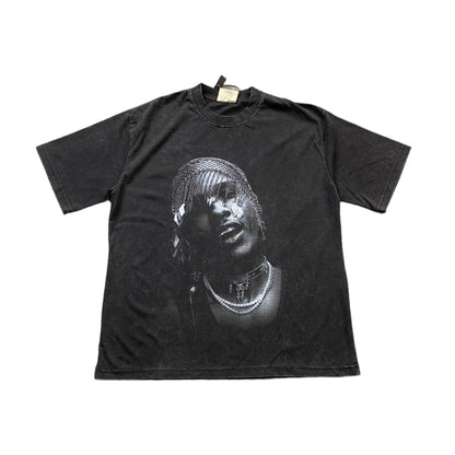 T-shirt graphique vintage A$AP Rocky gris foncé