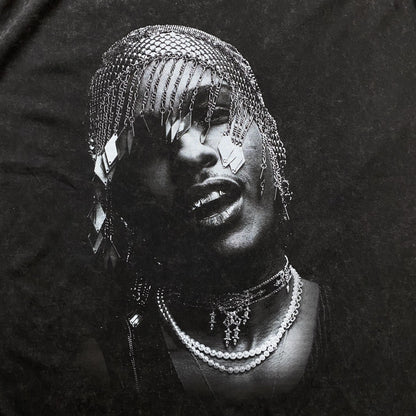 T-shirt graphique vintage A$AP Rocky gris foncé