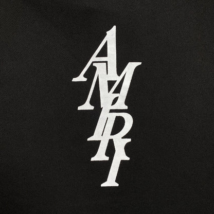 Sweat à capuche noir avec logo AMIRI LETTRE