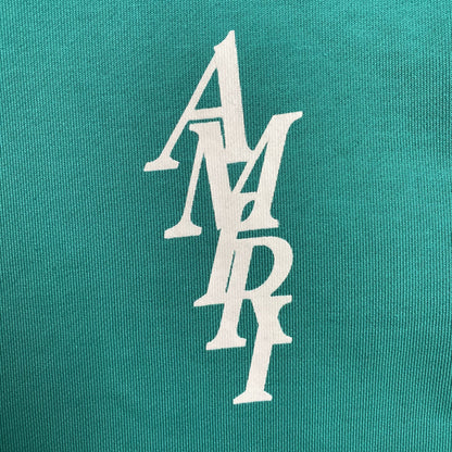 SWEAT À CAPUCHE AVEC LOGO AMIRI LETTRE CÉRULÉ