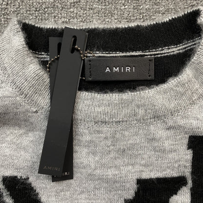 Pull col rond gris dégradé AMIRI