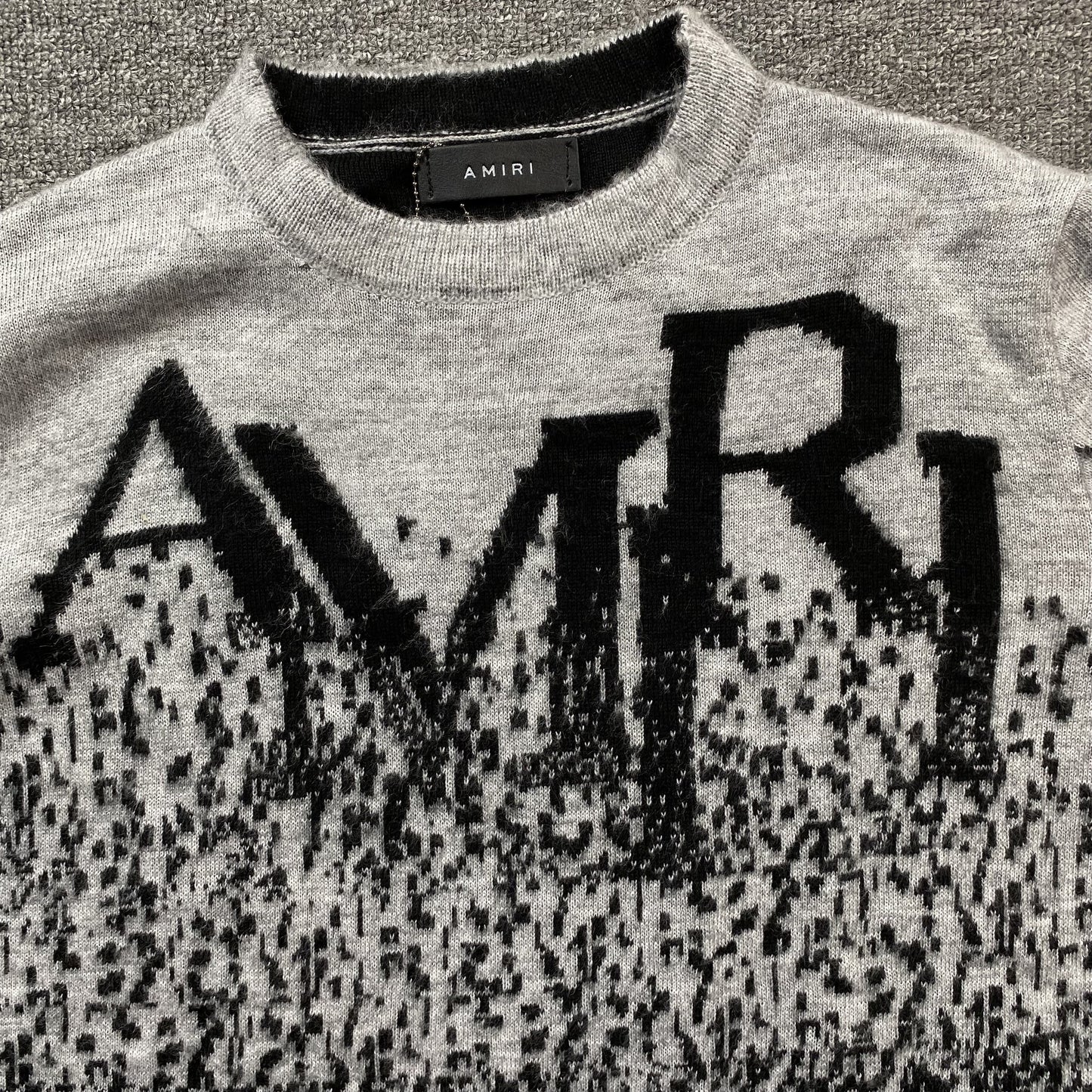 Pull col rond gris dégradé AMIRI