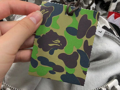Sweat à capuche zippé BAPE ABC CAMO SHARK gris