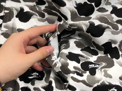 Sweat à capuche zippé BAPE ABC CAMO SHARK gris