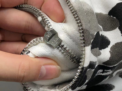 Sweat à capuche zippé BAPE ABC CAMO SHARK gris