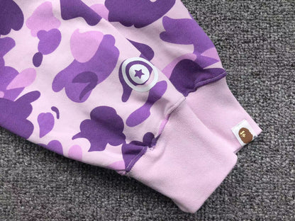 Sweat à capuche zippé BAPE COLOR CAMO violet