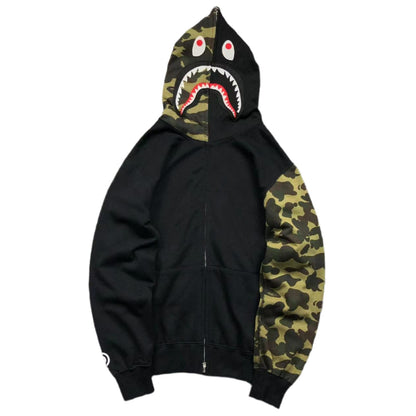 Sweat à capuche zippé BAPE camouflage vert noir