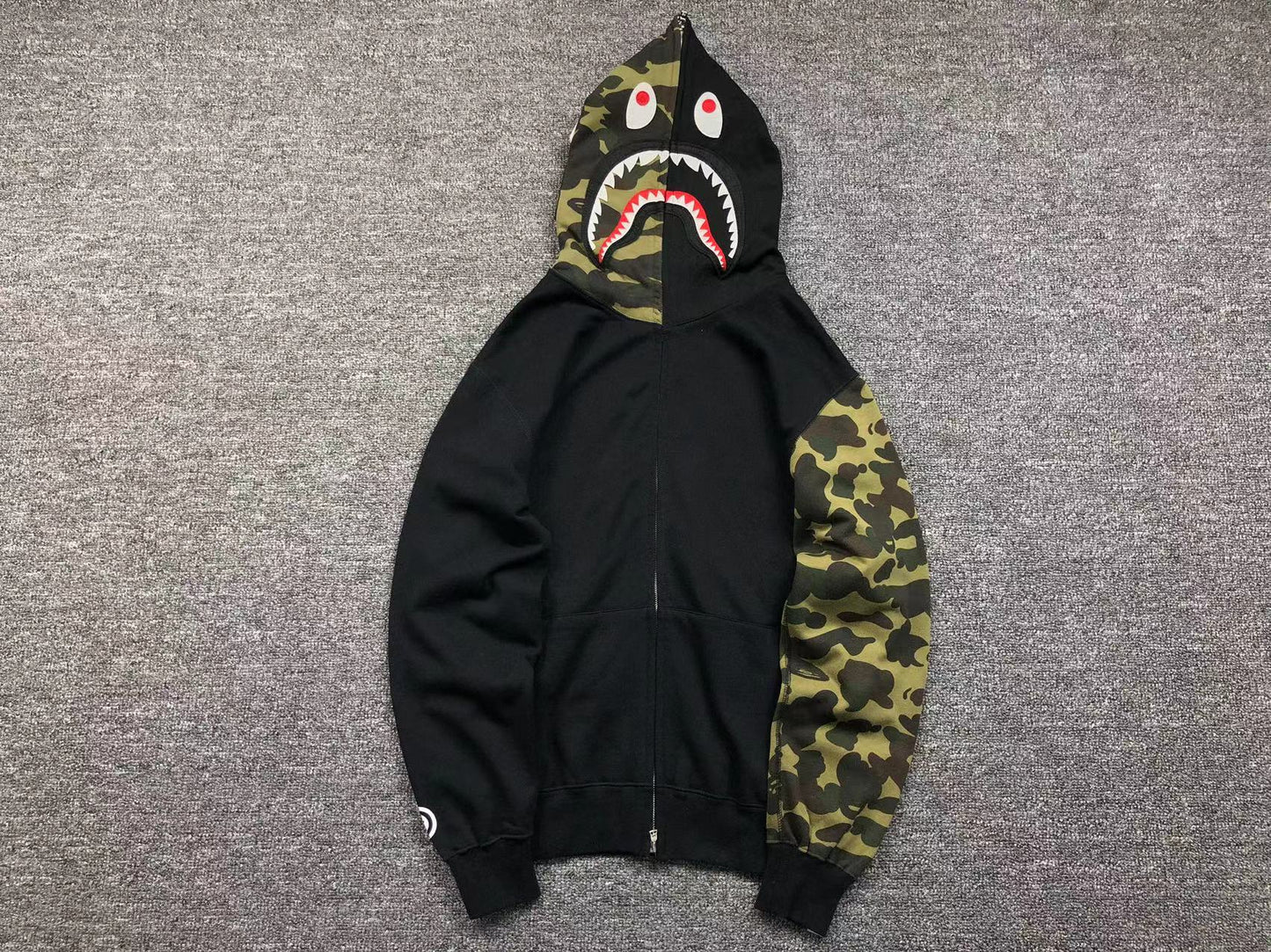 Sweat à capuche zippé BAPE camouflage vert noir