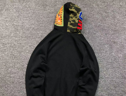 Sweat à capuche zippé BAPE Shark noir