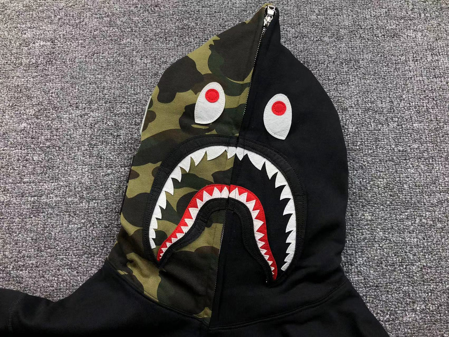 Sweat à capuche zippé BAPE Shark noir