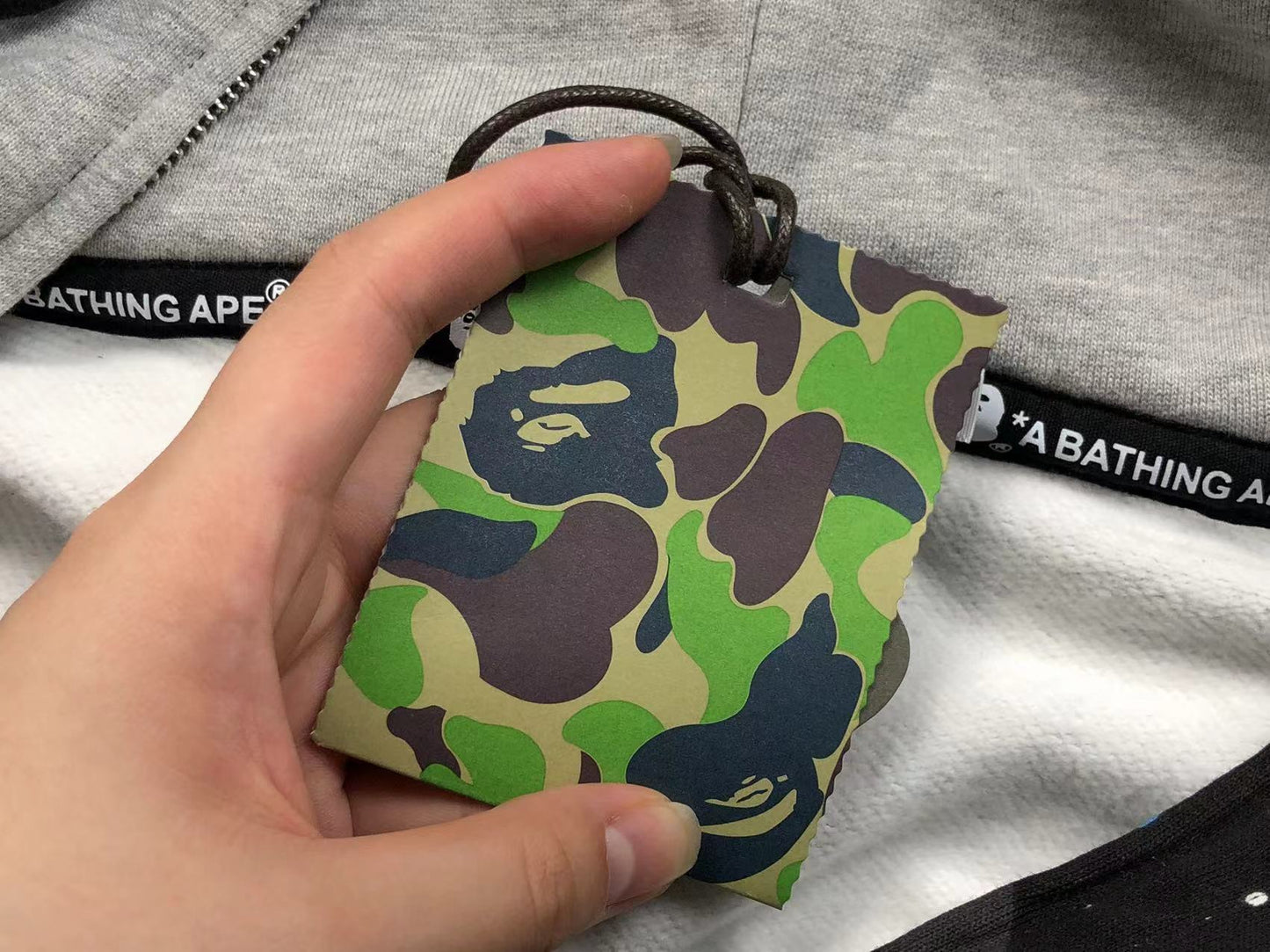 Sweat à capuche zippé BAPE SPACE CAMO DOUBLE SHARK blanc