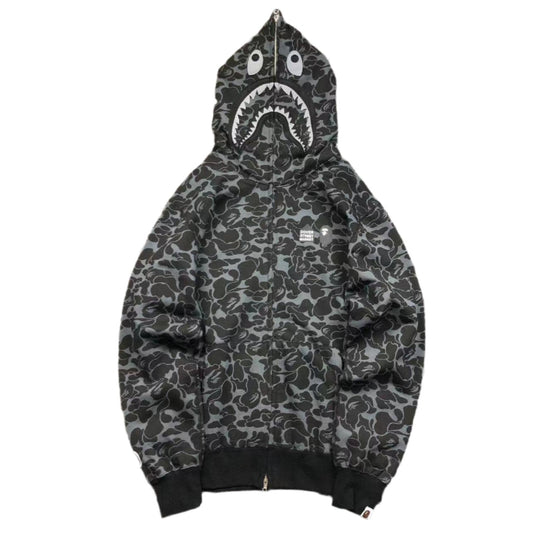 BAPE x DOVER STREET MARKET SPÉCIAL CAMO SHARK SWEAT À CAPUCHE ZIPPÉ NOIR