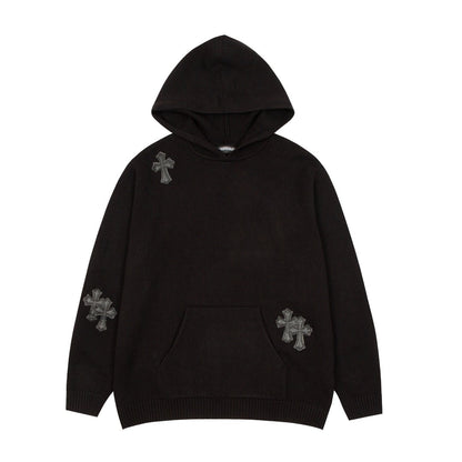Sweat à capuche noir à écusson croisé Chrome Hearts