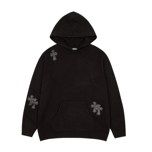 Sweat à capuche noir à écusson croisé Chrome Hearts