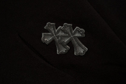 Sweat à capuche noir à écusson croisé Chrome Hearts