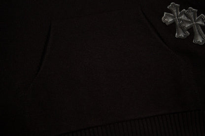 Sweat à capuche noir à écusson croisé Chrome Hearts