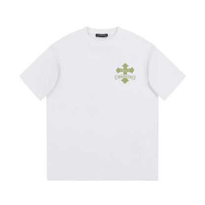 T-shirt blanc à logo Croix d'or Chrome Hearts