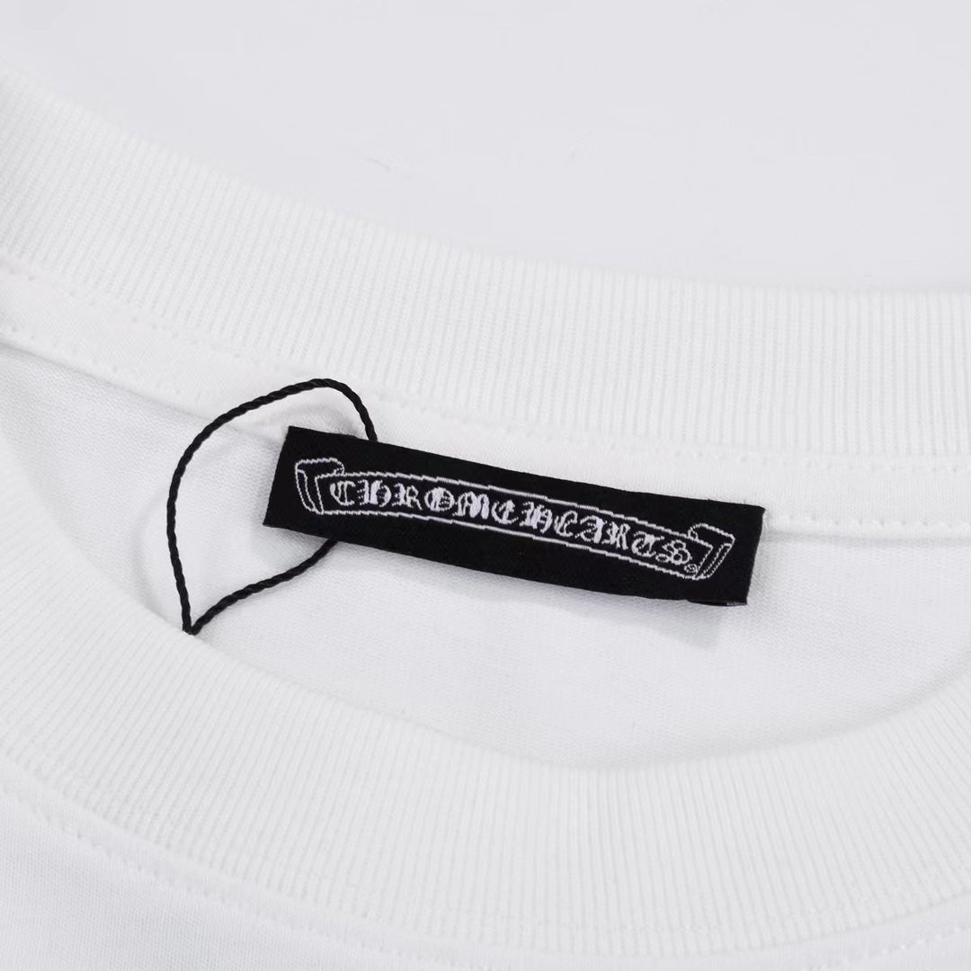 T-shirt blanc à logo Croix d'or Chrome Hearts